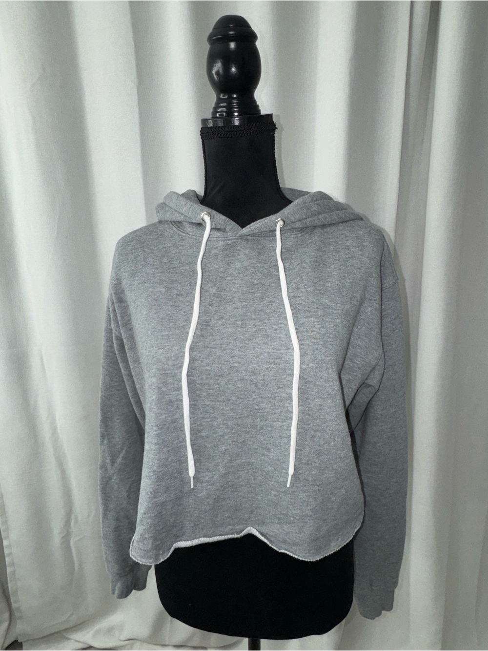 wild fable Gray Cropped Drawstring Hoodie